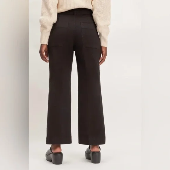 Everlane The Organic Kick Flare Pant Black Organic Cotton NWT - Picture 12 of 12